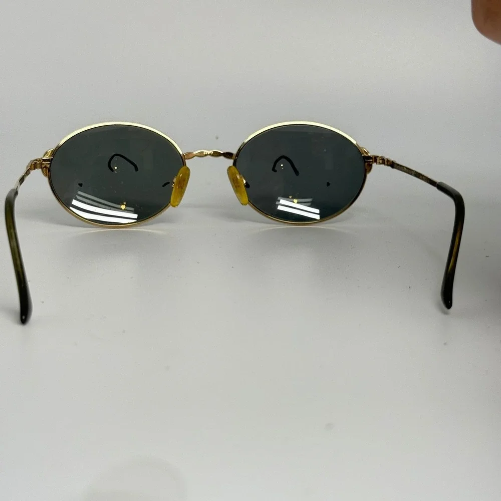 Yves Saint Laurent Vintage Oval Sunglasses Gold Red Tortoise 4079 Y289 Italy